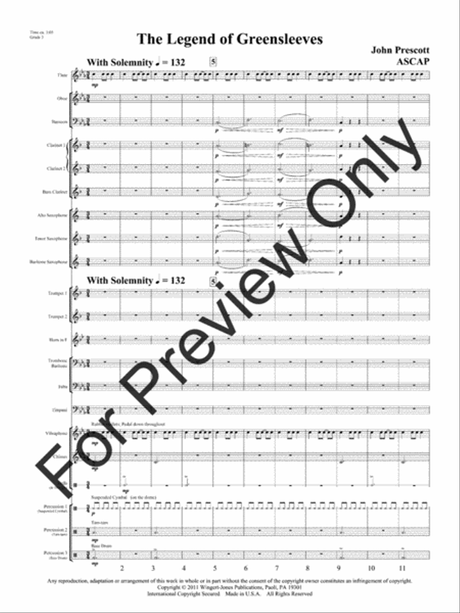 The Legend Of Greensleeves (Score) Concert Band scores gallery preview page 4
