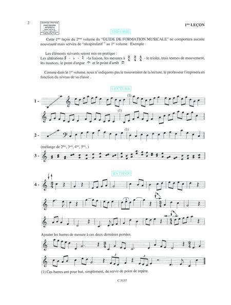 Guide de formation musicale - Volume 2 - debutant 2