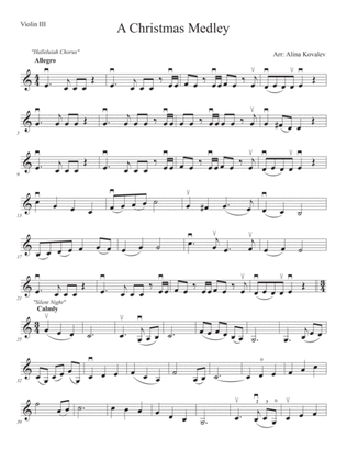 A christmas Medley for 3 Violins (Violin 3)
