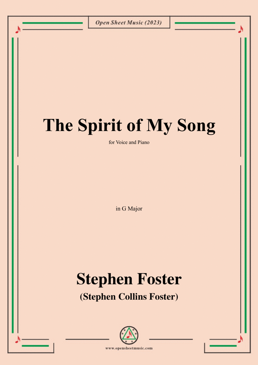 S. Foster-The Spirit of My Song,in G Major Voice scores gallery preview page 1