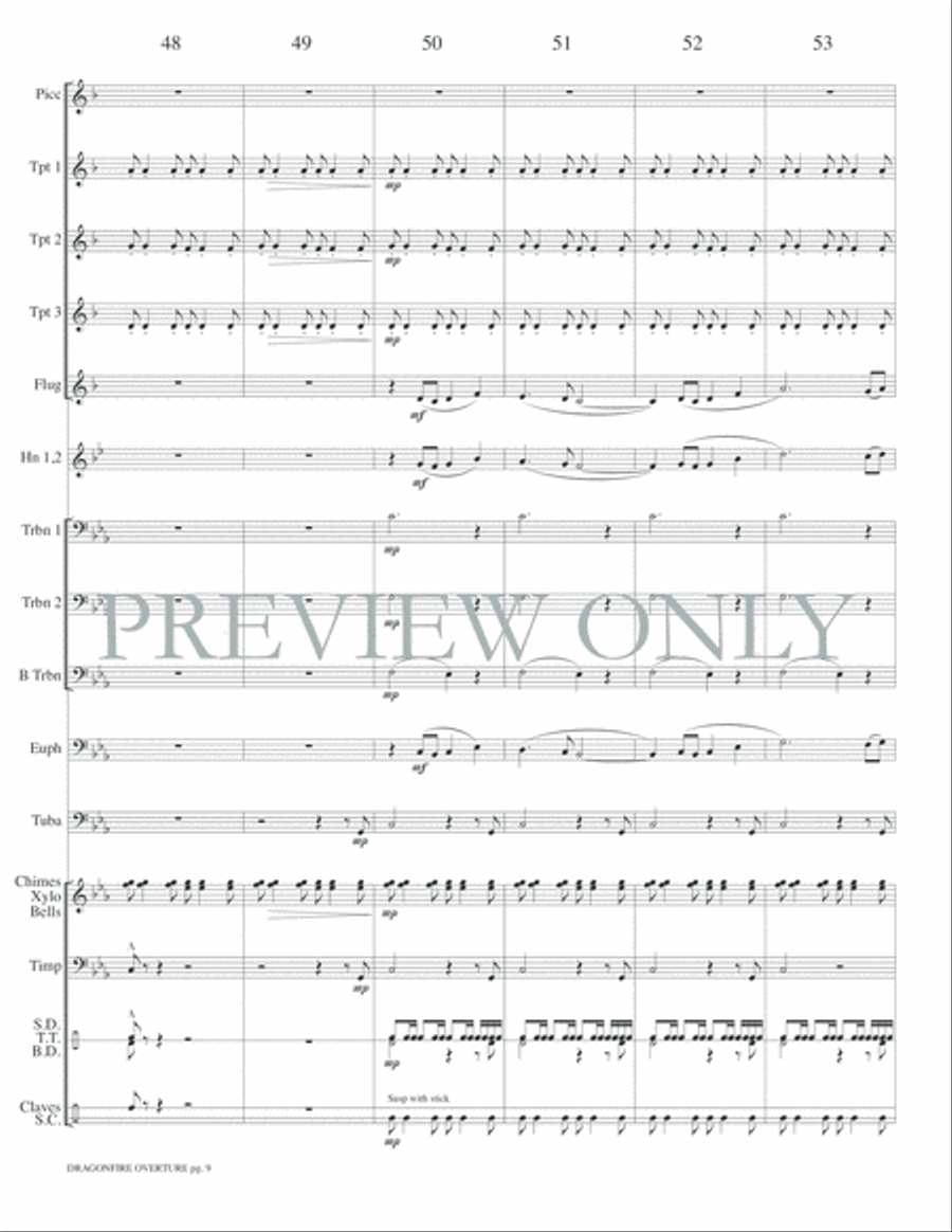 Dragonfire Overture Small Ensemble scores gallery preview page 11