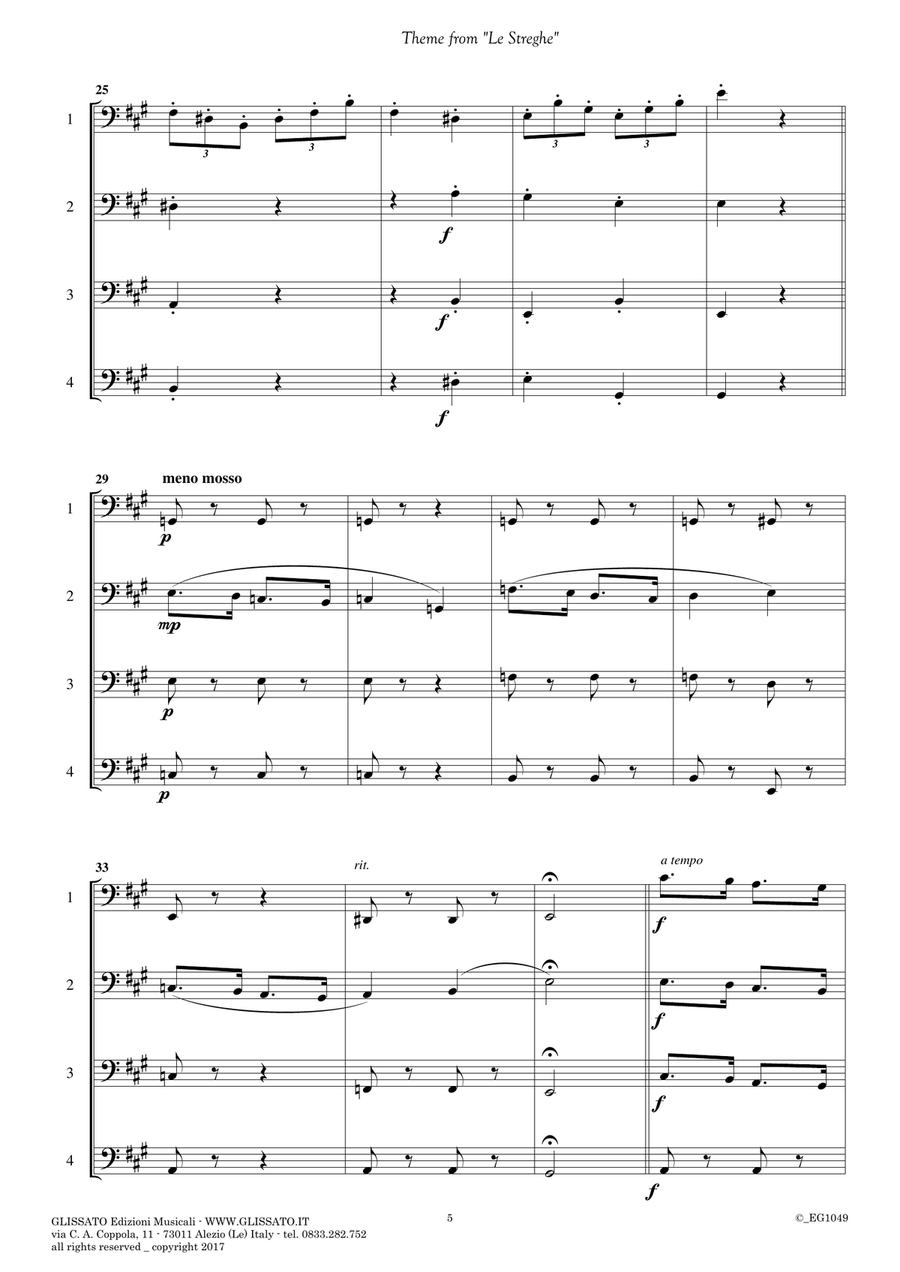 10 (Easy) Romantic Pieces for Cello Quartet String Quartet scores gallery preview page 6