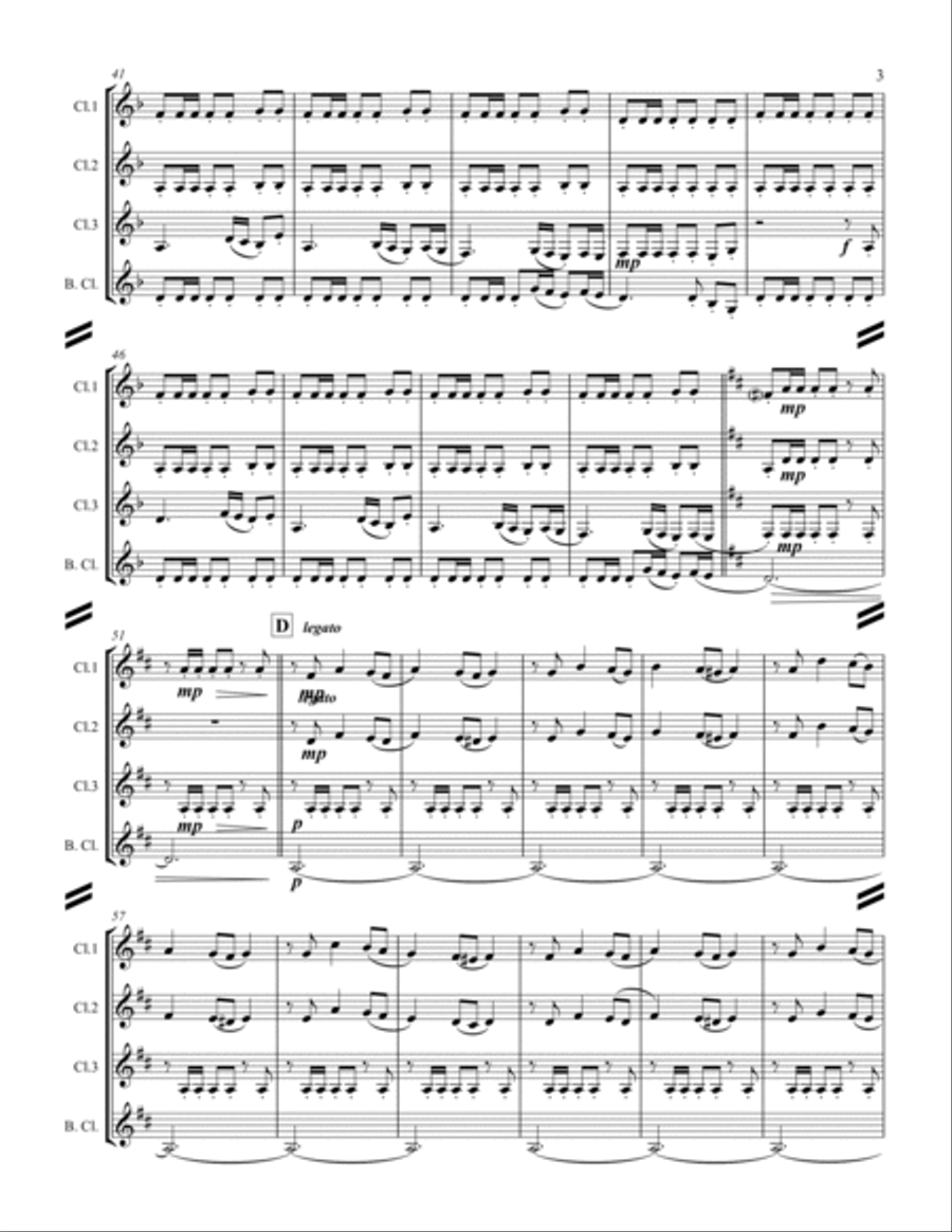 Tchaikovsky – Danse Espagnole (Spanish Dance) from Swan Lake (for Clarinet Quartet) Clarinet Quartet scores gallery preview page 4