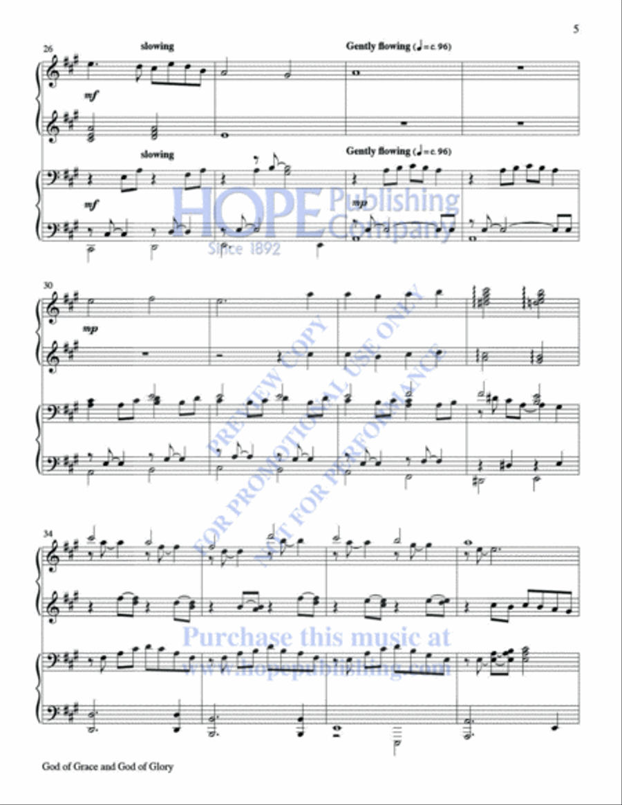 Glory to God: Hymn Settings for 4-Hand Piano Piano Accompaniment scores gallery preview page 8