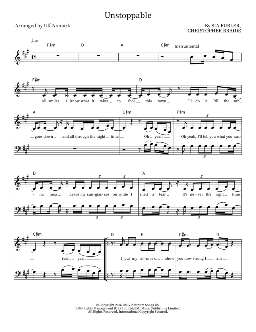 Unstoppable 3-Part scores gallery preview page 1