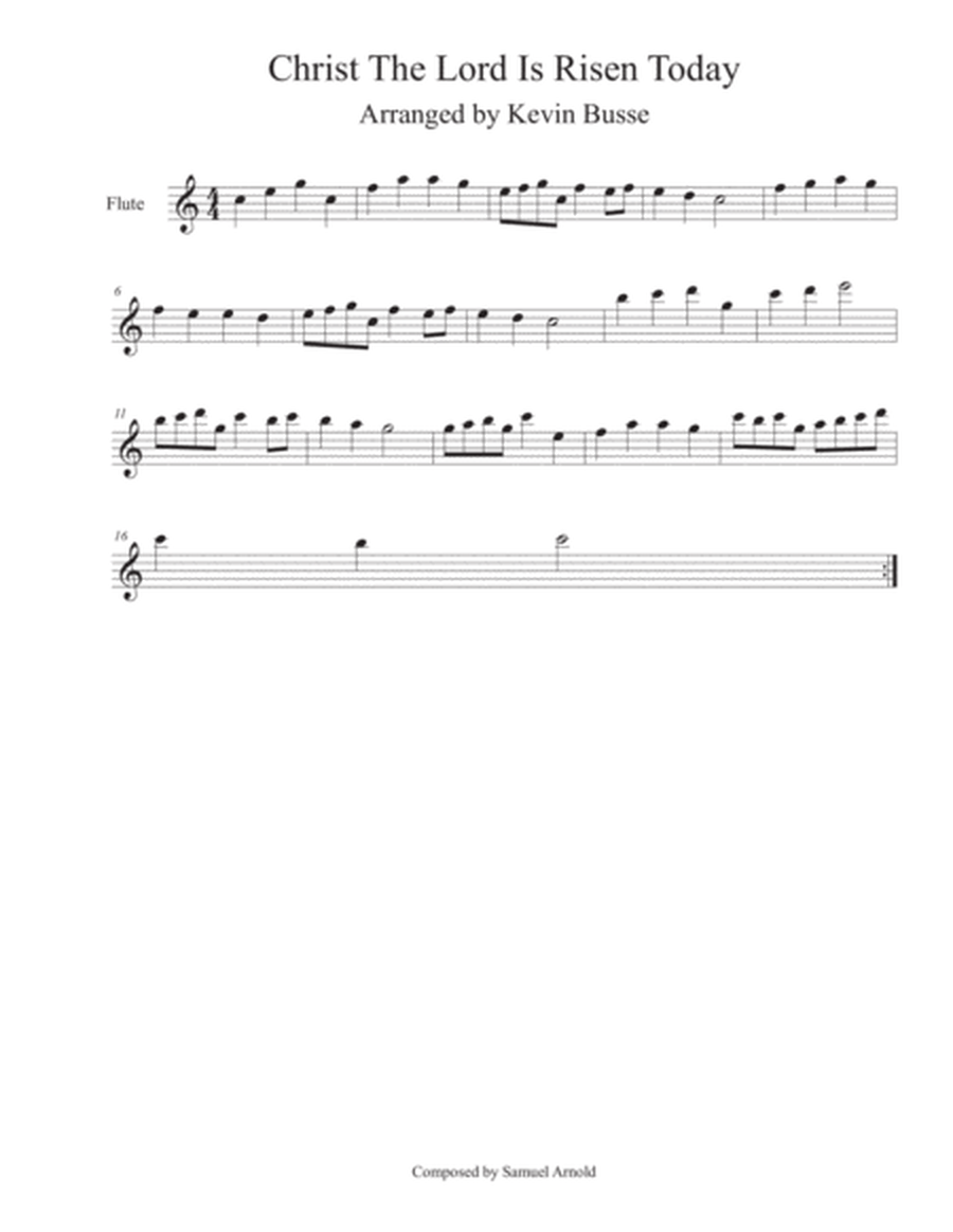 Christ! The Lord Is Risen Today (Easy key of C) - Flute image number null
