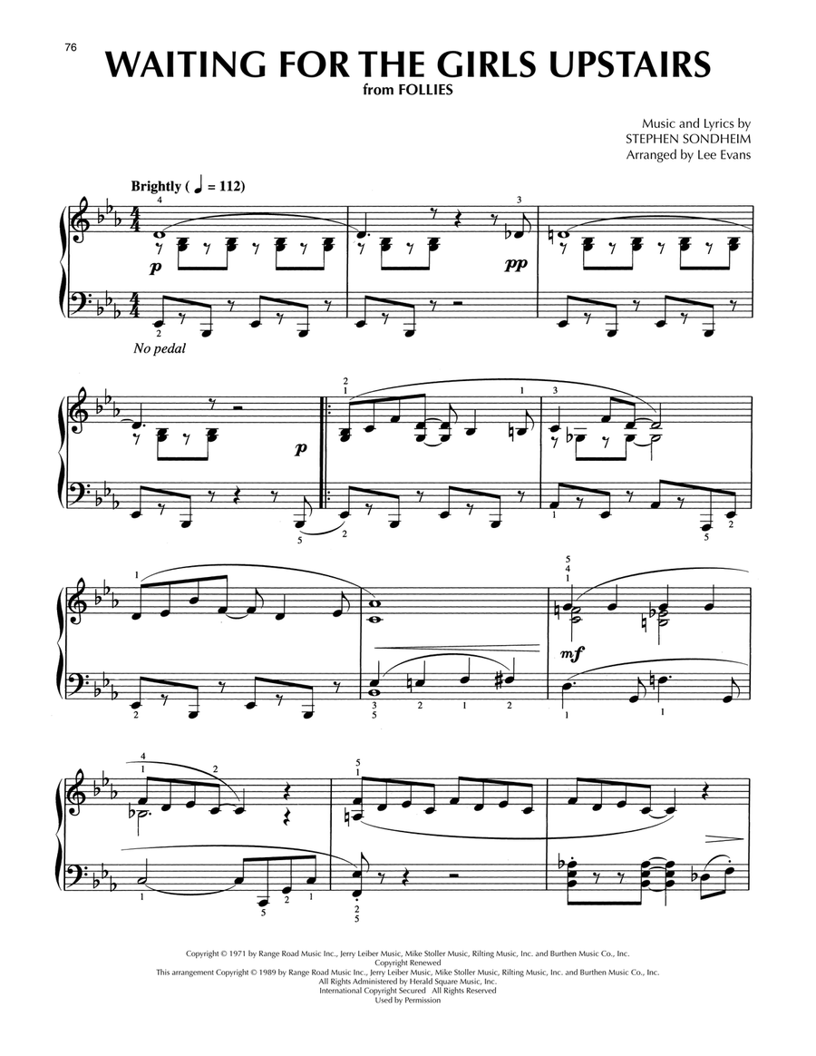 Waiting For The Girls Upstairs (from Follies) (arr. Lee Evans)