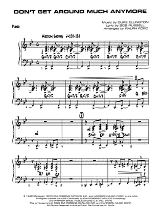 Don't Get Around Much Anymore: Piano Accompaniment