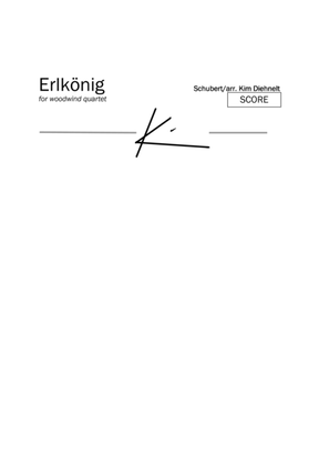 Book cover for Schubert: Erlkönig for woodwind quartet