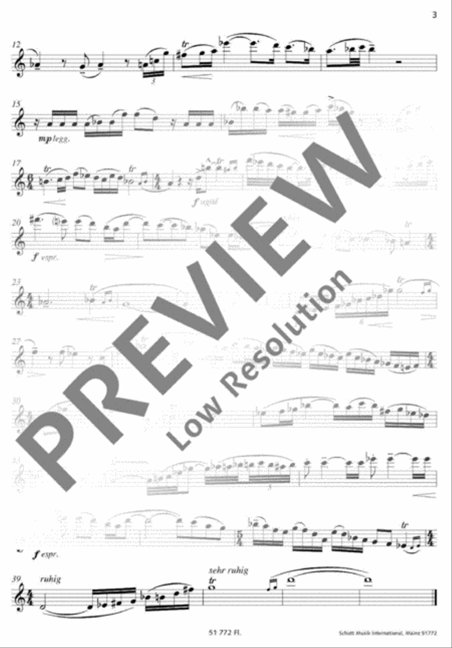 Petite Aire et Improvisation Flute Solo scores gallery preview page 16