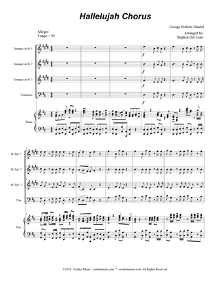 Hallelujah Chorus (Bb-Trumpets (3), Trombone, and Piano)