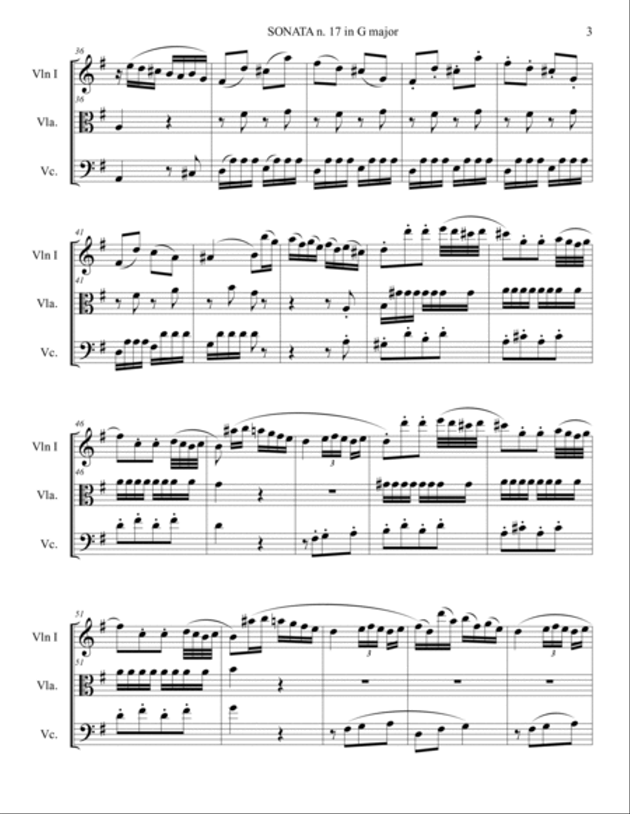 Haydn - SONATA n. 17 in G major - Hob. XVI: 27 String Trio scores gallery preview page 3