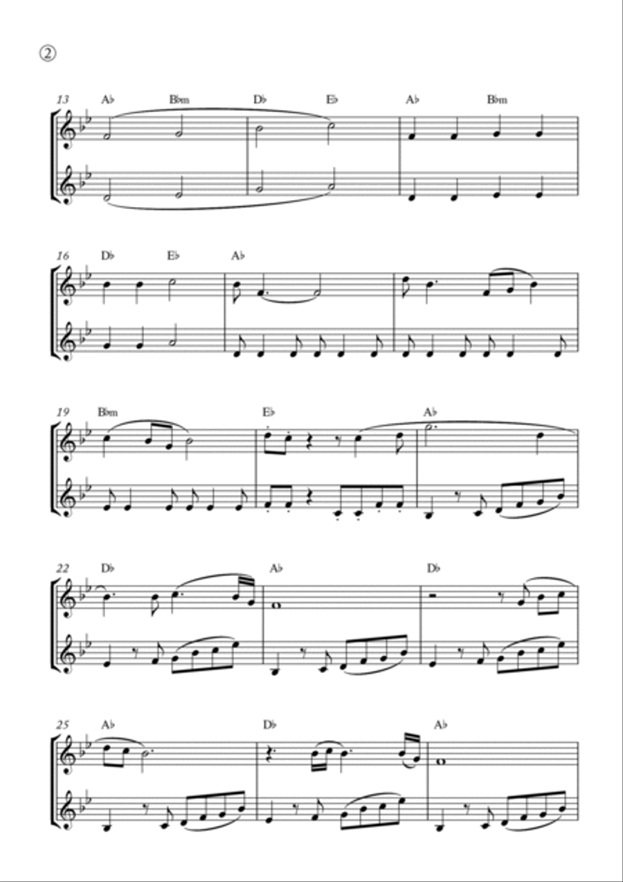 My Girl Trumpet Duet scores gallery preview page 2