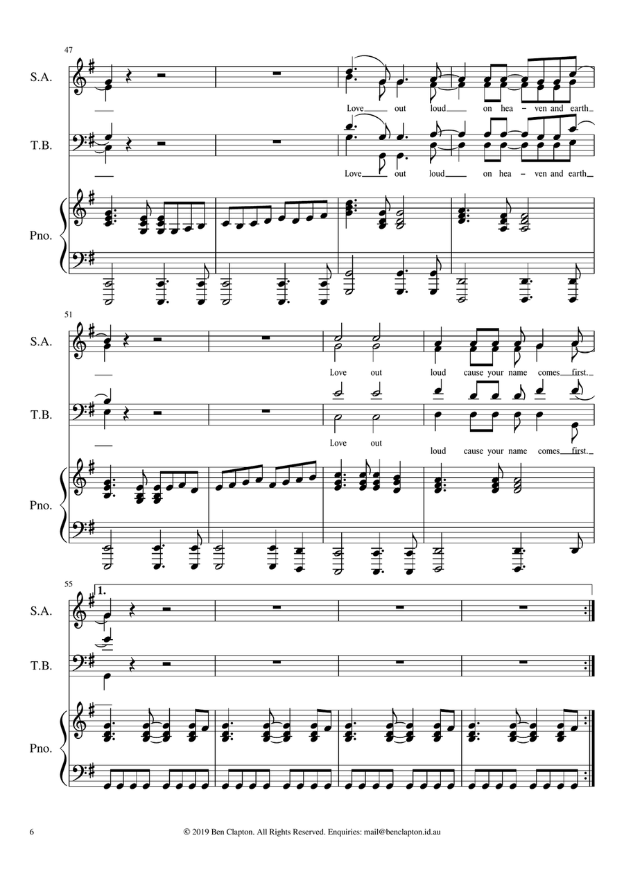Love Out Loud 4-Part scores gallery preview page 6