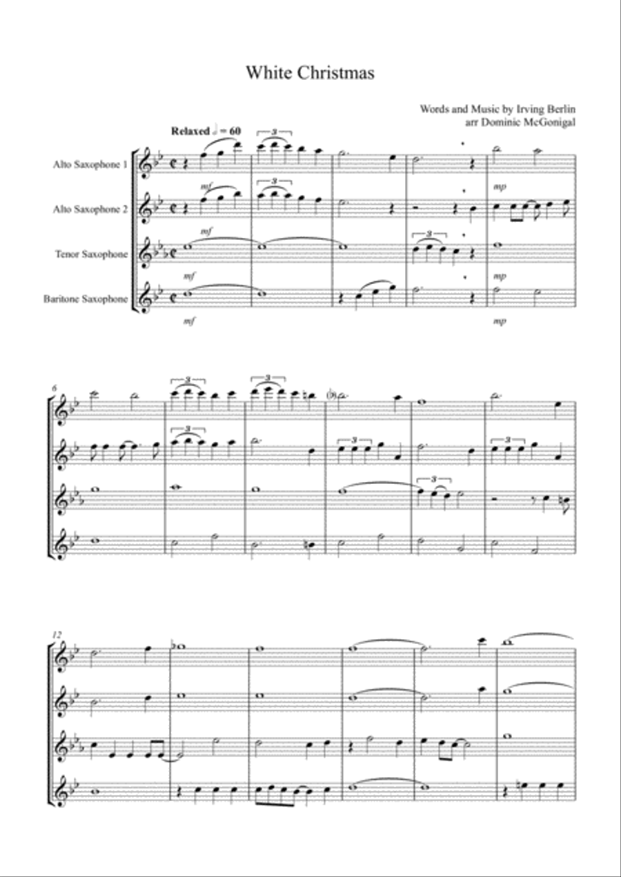 White Christmas Woodwind Quartet scores gallery preview page 2