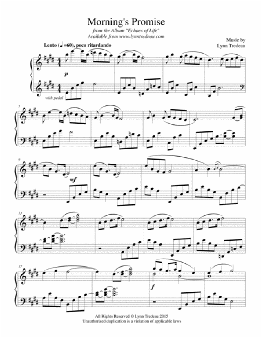 Morning's Promise Piano Solo scores gallery preview page 1