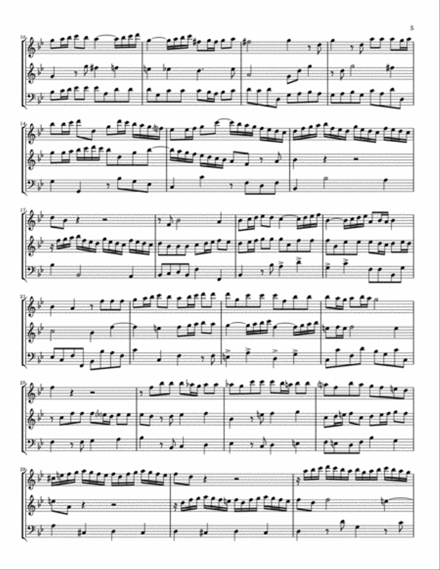 Quantz Trio Sonata in G Minor for Flute, Violin and Continuo, QV 2:34 Small Ensemble scores gallery preview page 5