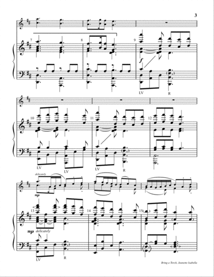 Bring a Torch, Jeanette Isabella 5-Octaves scores gallery preview page 14