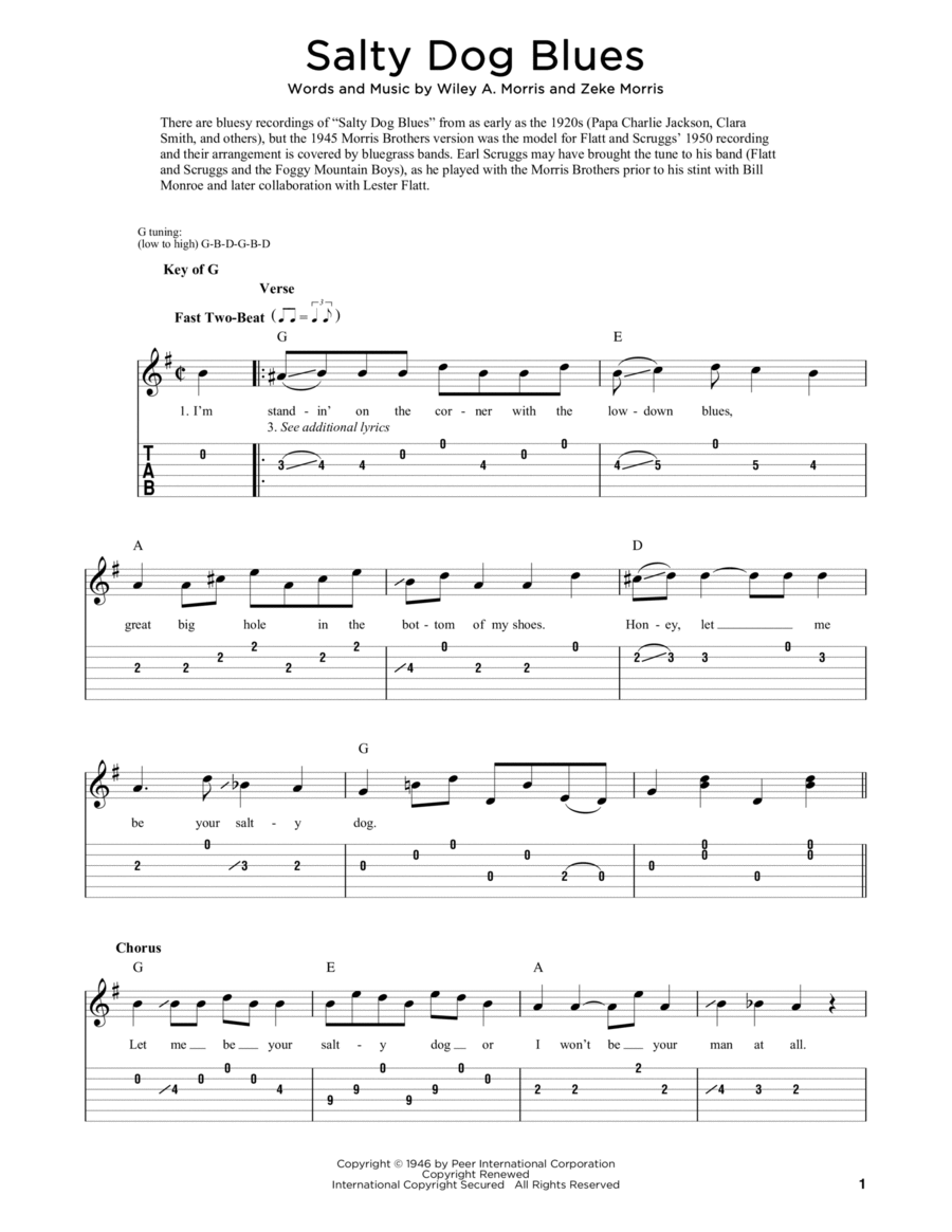 Salty Dog Blues Dobro scores gallery preview page 1