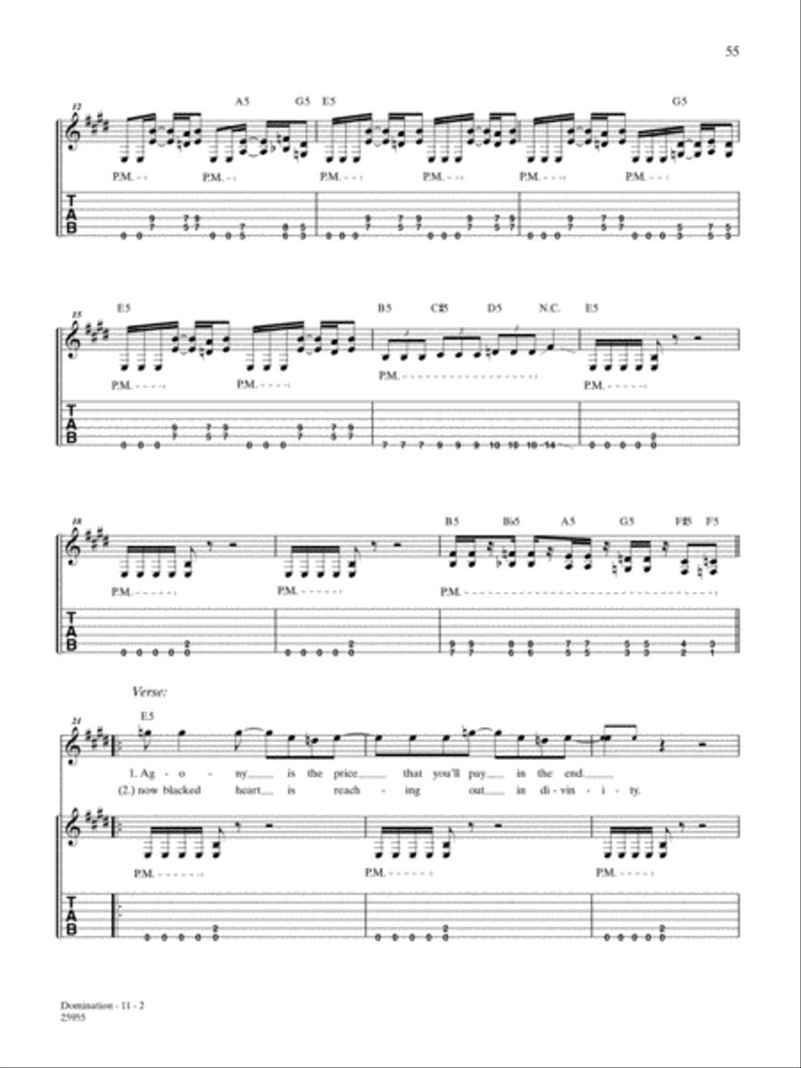 Domination Guitar Tablature scores gallery preview page 2