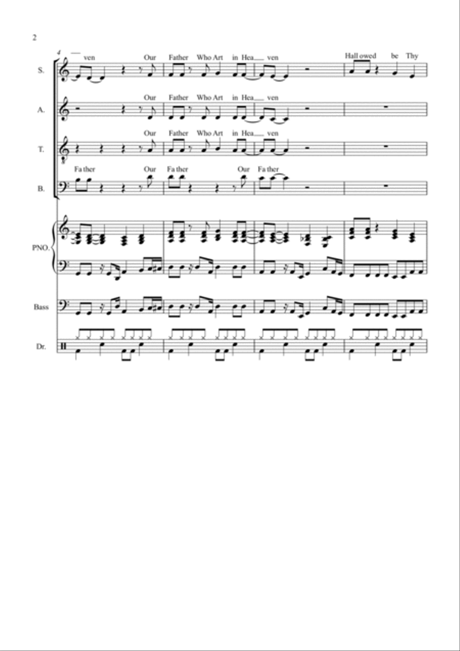 The Lord's Prayer (Gospel Style) for Choir And Piano Choir scores gallery preview page 2