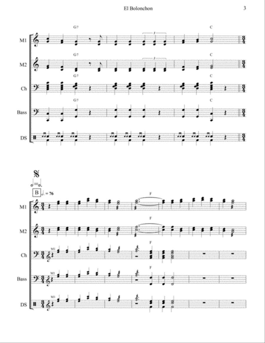 El Bolonchon Percussion Ensemble scores gallery preview page 3