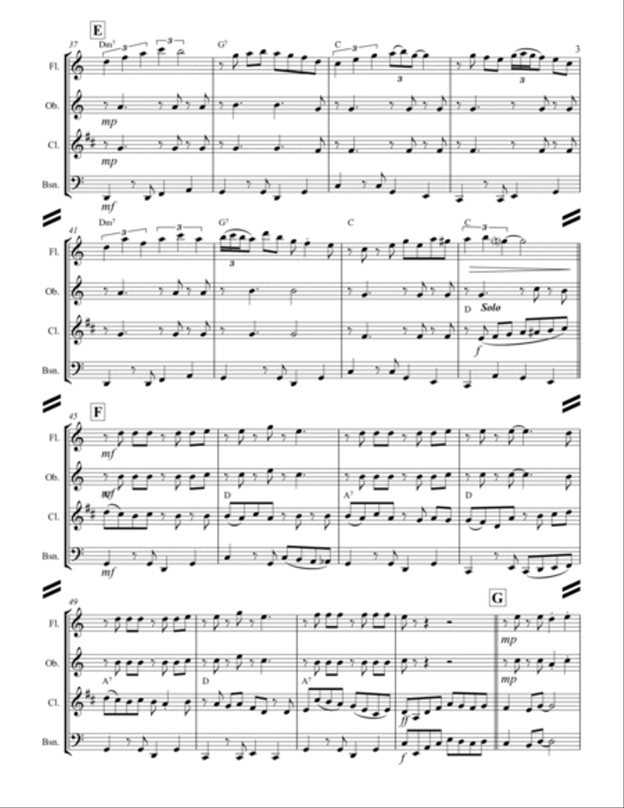 Cherry Pink And Apple Blossom White Woodwind Quartet scores gallery preview page 4