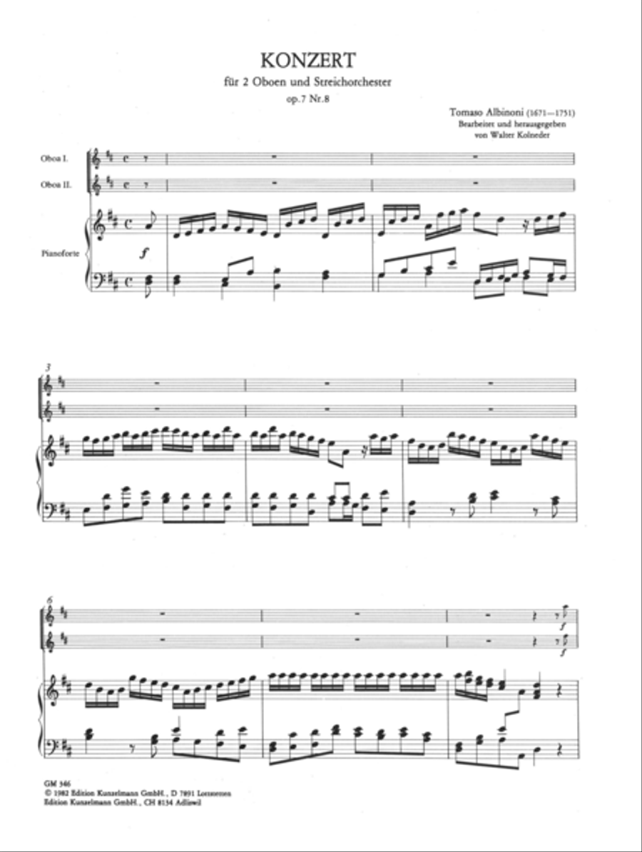 Concerto for 2 oboes Op. 7/8 Piano scores gallery preview page 2