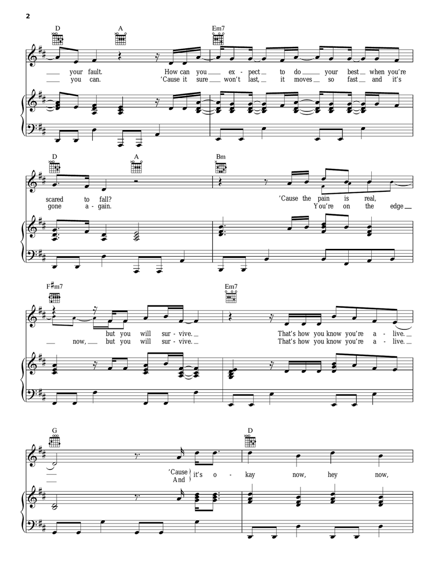 Fight Another Day Piano, Vocal, Guitar scores gallery preview page 2