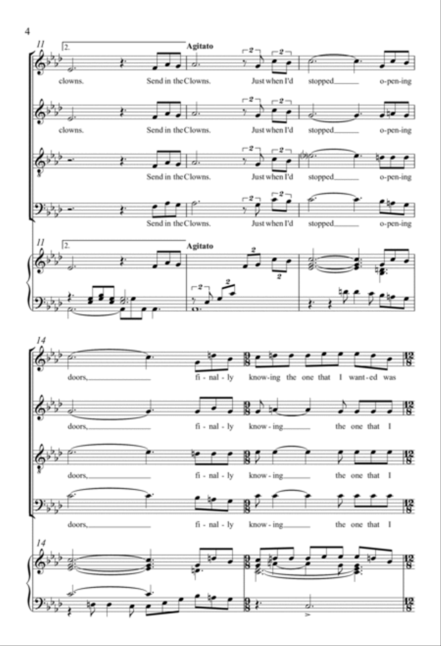 Send In The Clowns 4-Part scores gallery preview page 3