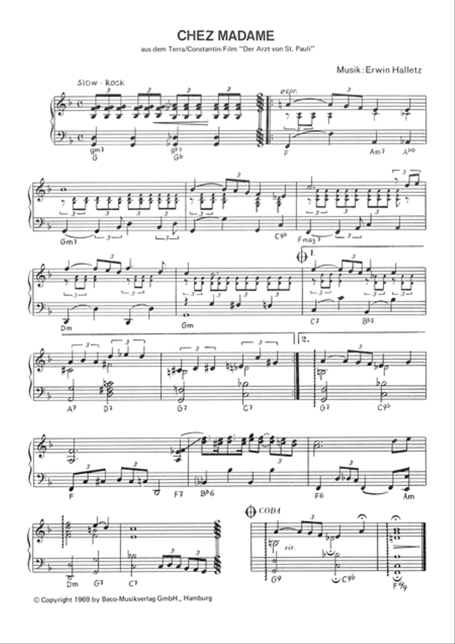 Chez Madame Piano, Vocal scores gallery preview page 3