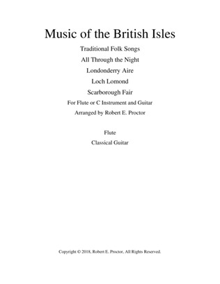 Book cover for Music of the British Isles for Flute or C Instrument and Guitar