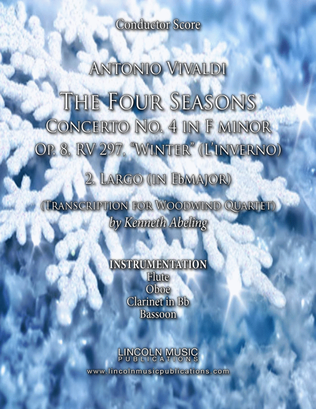 Book cover for Vivaldi – L’inverno “Winter” 2. Largo from The Four Seasons - (for Woodwind Quartet)