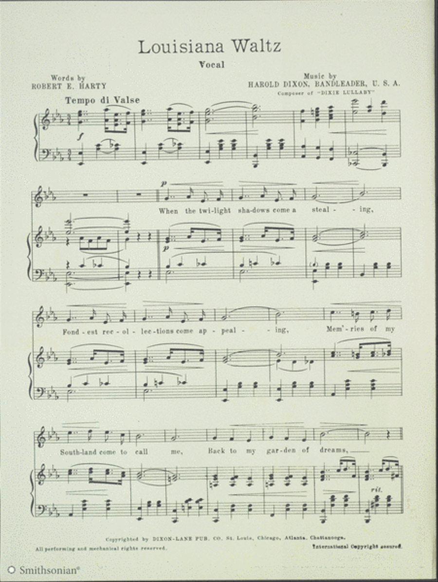Louisiana Waltz Piano, Vocal scores gallery preview page 2