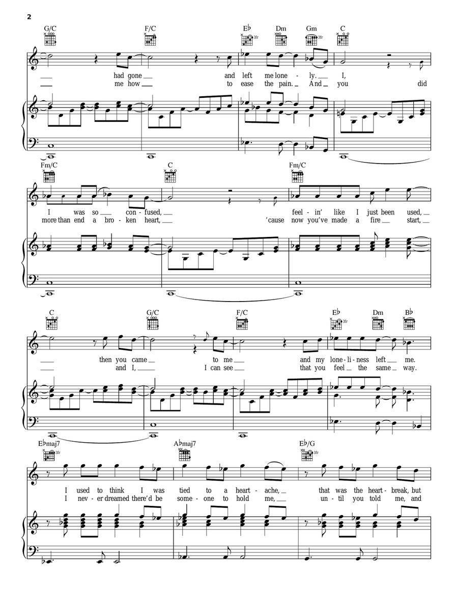 Even The Nights Are Better Piano, Vocal, Guitar scores gallery preview page 2