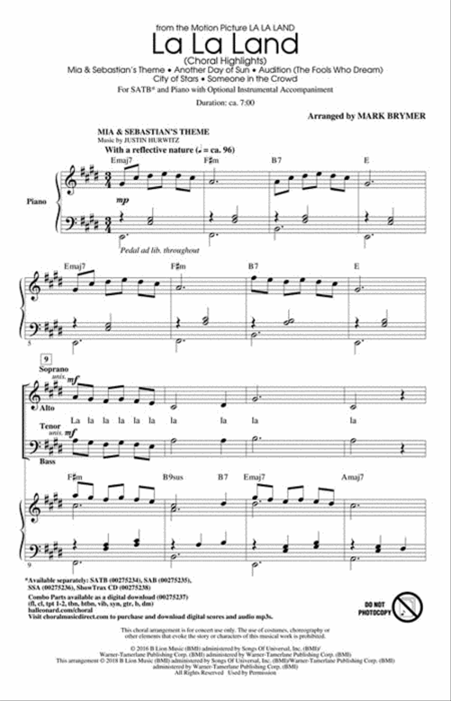 La La Land 4-Part scores gallery preview page 2