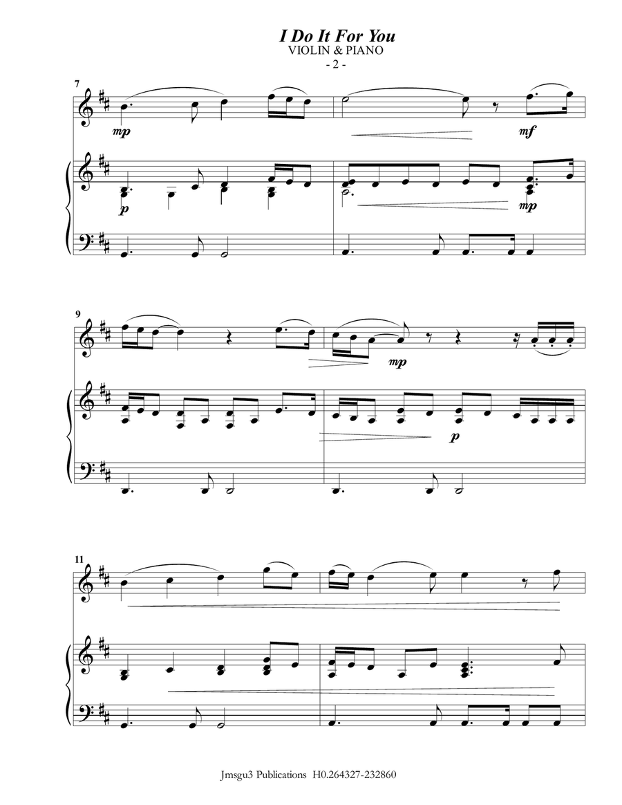 (Everything I Do) I Do It For You Violin Solo scores gallery preview page 2