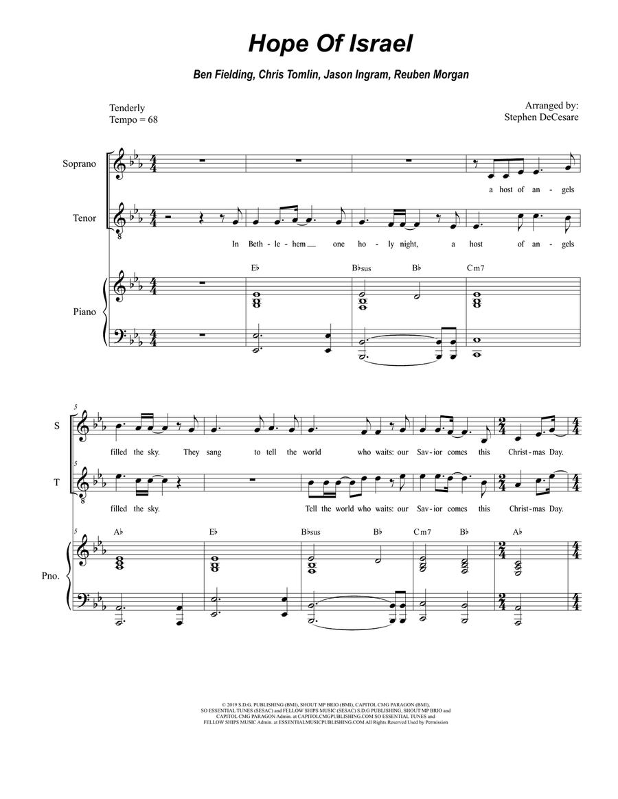 Hope Of Israel Tenor Voice scores gallery preview page 1