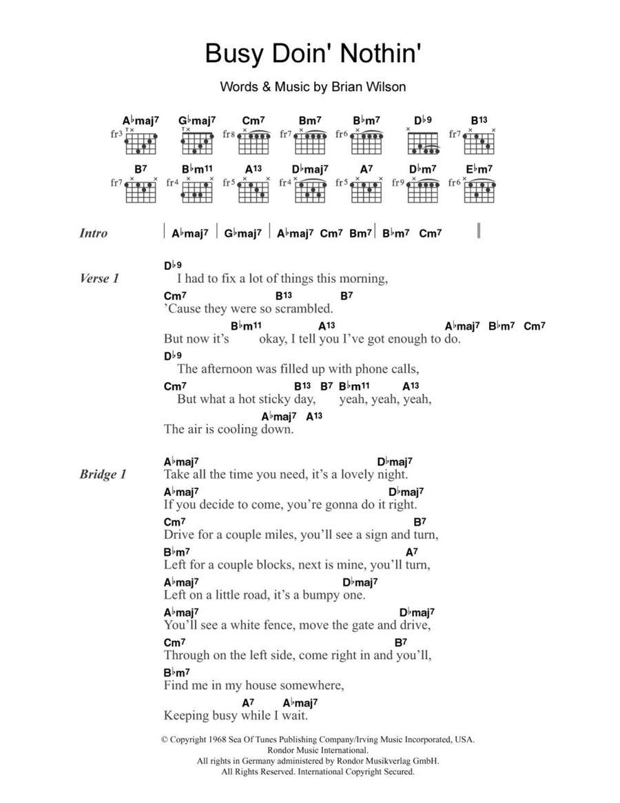 Busy Doin' Nothin' Acoustic Guitar scores gallery preview page 1