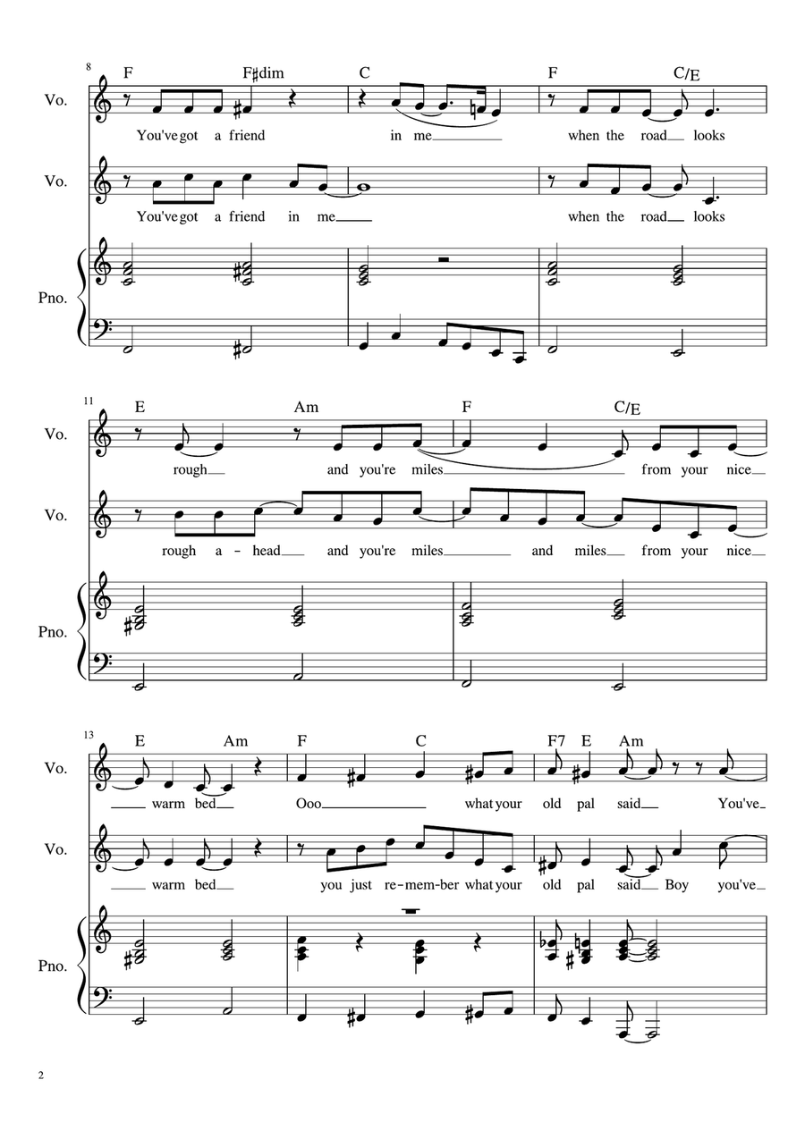 You've Got A Friend In Me Vocal Duet scores gallery preview page 2