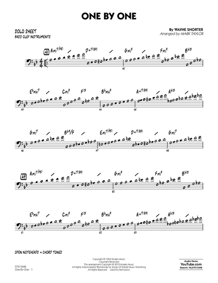 One by One (arr. Mark Taylor) - Bass Clef Solo Sheet