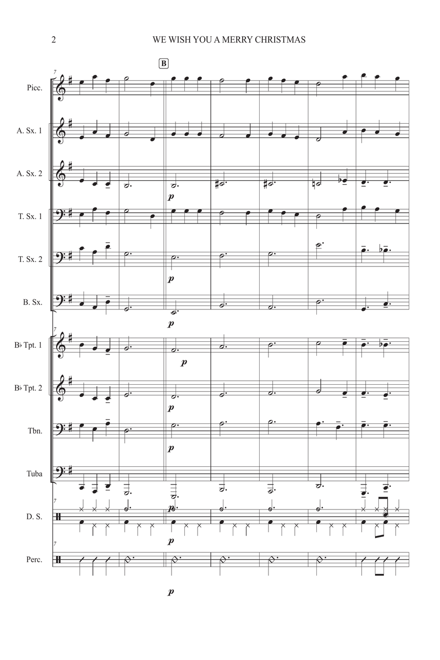We Wish You a Merry Christmas For Jazz Band Jazz Ensemble scores gallery preview page 2