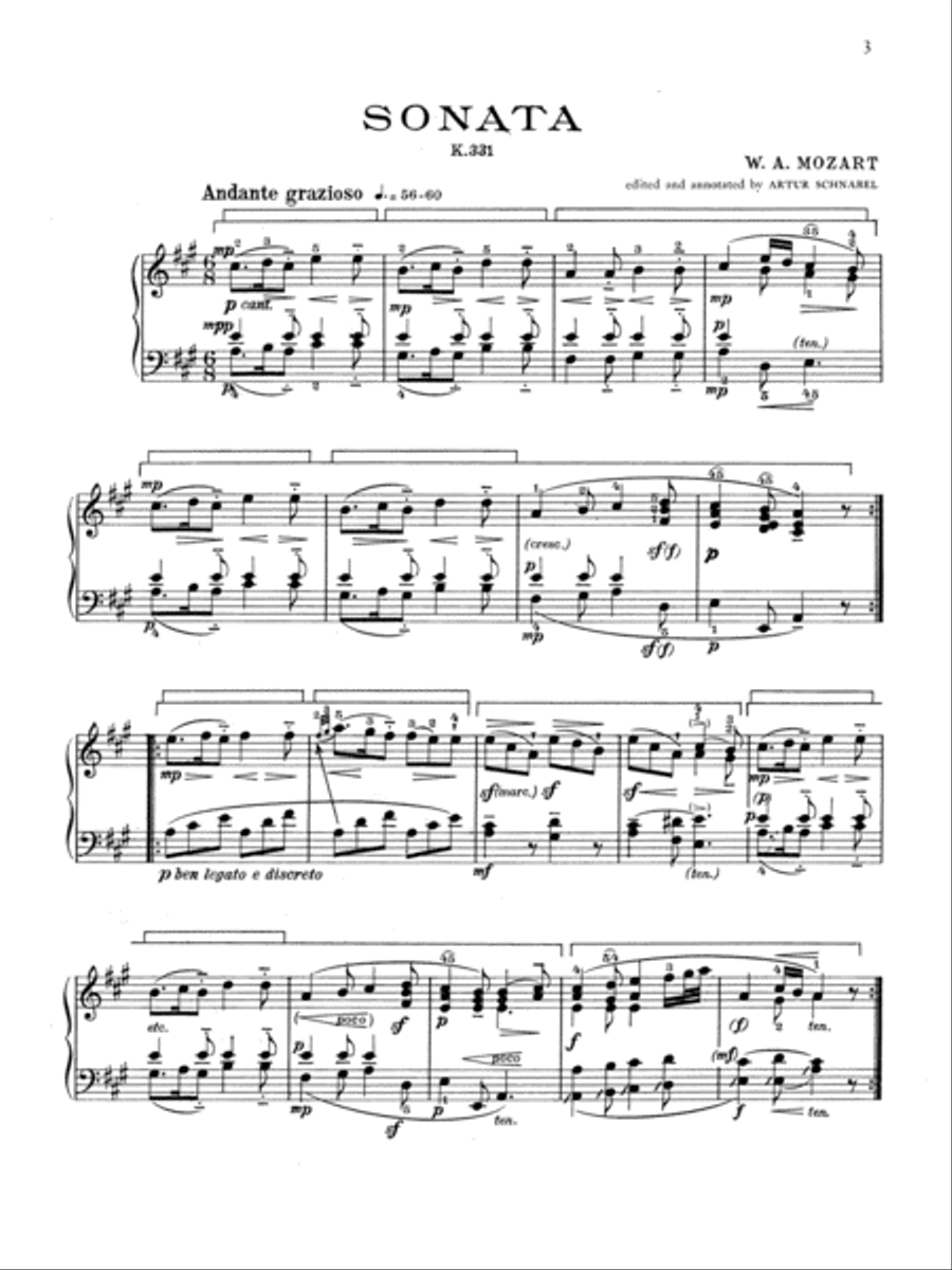 Piano Sonatas, K. 331 & K. 457 Piano Solo scores gallery preview page 3