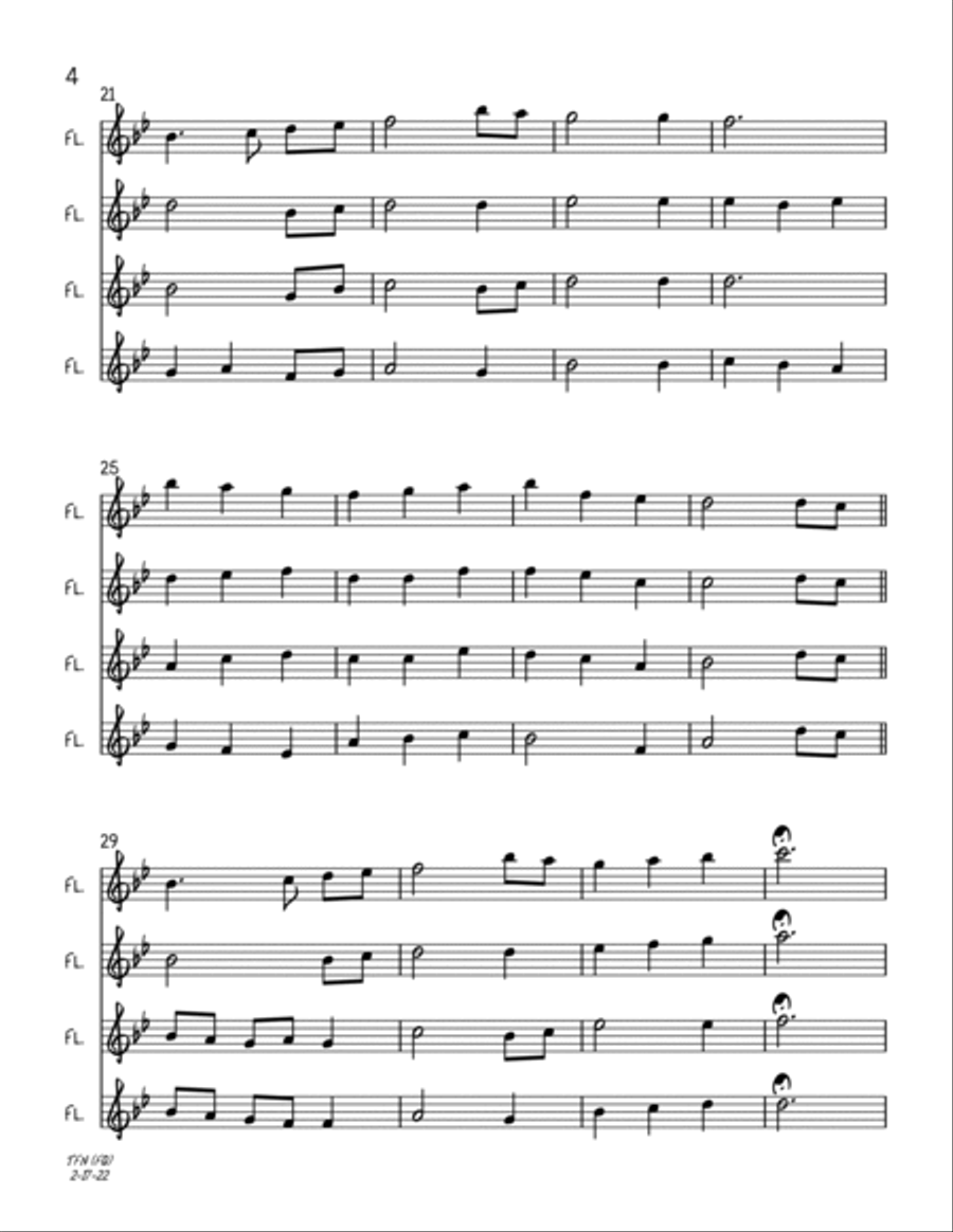 The First Noel (Flute Quartet) Flute Quartet scores gallery preview page 4