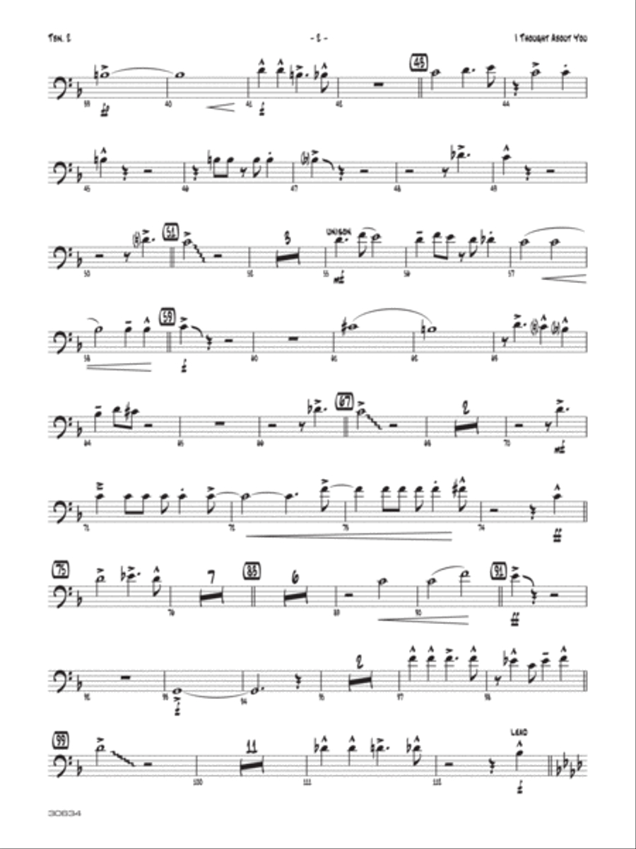 I Thought About You: 2nd Trombone Jazz Ensemble scores gallery preview page 2