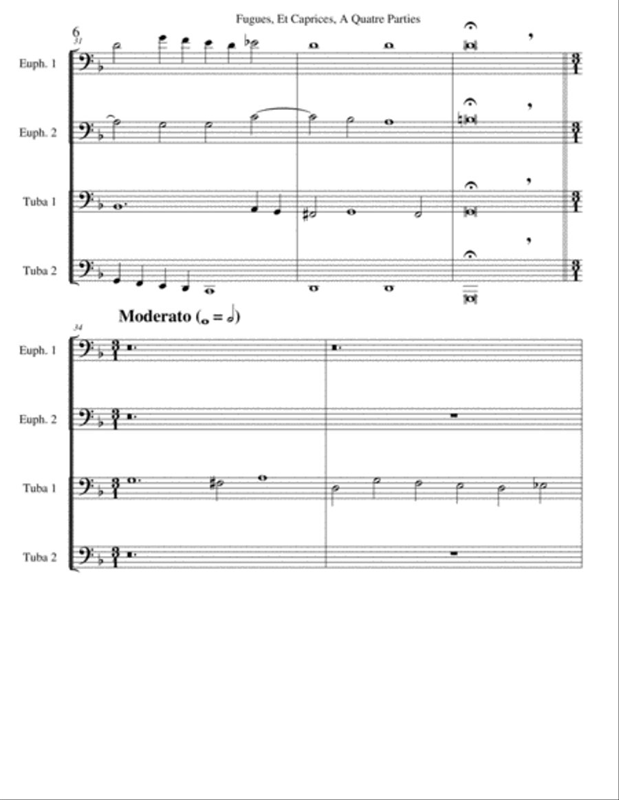 Fugue One from 'Fugue and Caprices for Four-Part Organ'