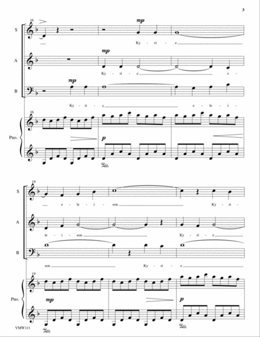 Kyrie (SAB) Kyrie (SAB) 3-Part scores gallery preview page 3