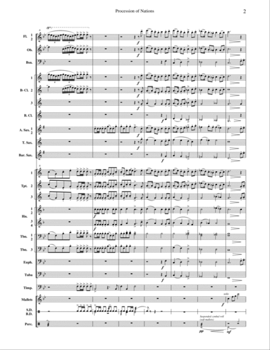 Procession of Nations Concert Band scores gallery preview page 6