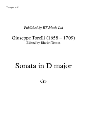Book cover for Torelli G3 Sinfonia in D major. Solo trumpet parts.