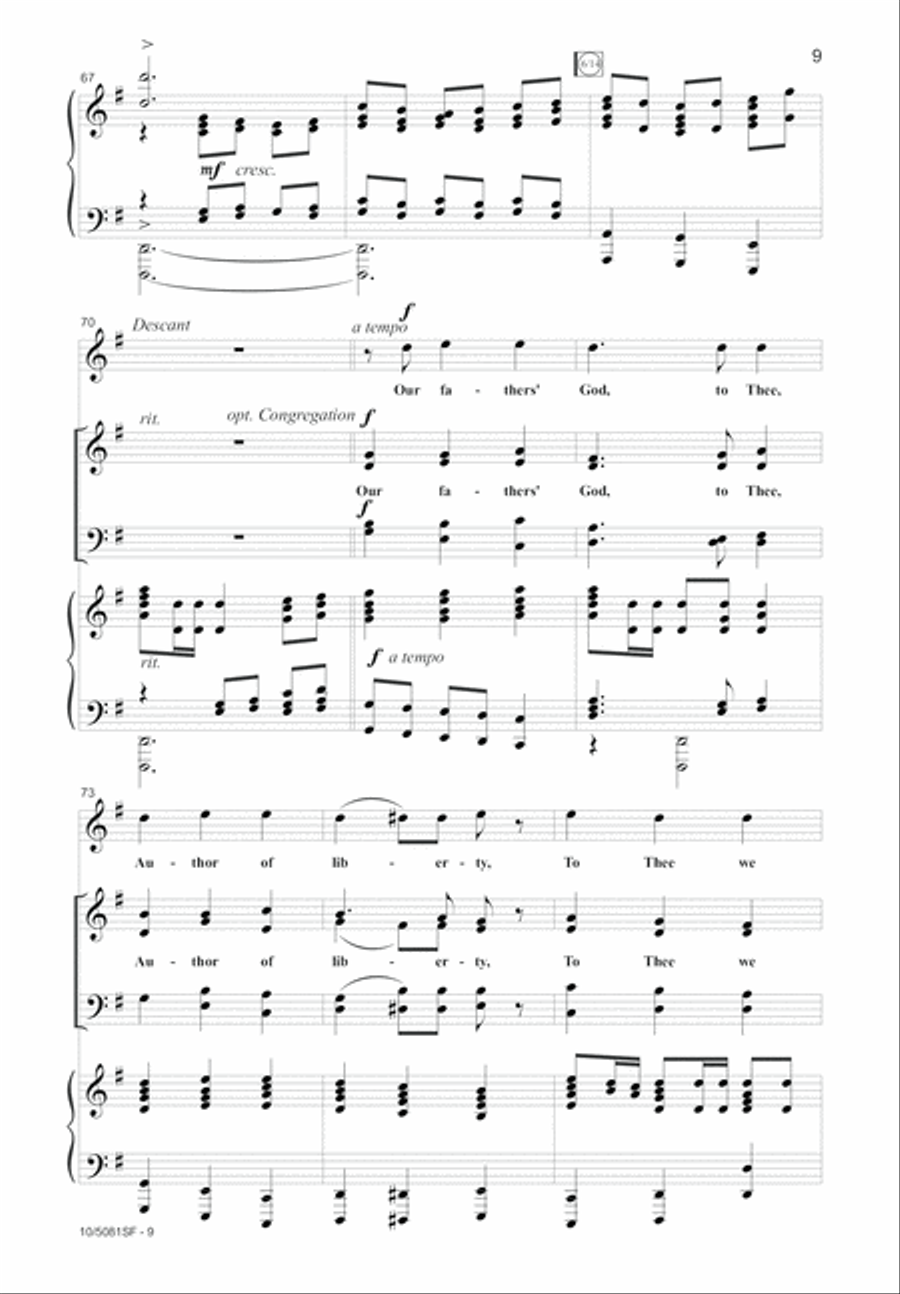 My Country, 'Tis of Thee 4-Part scores gallery preview page 9